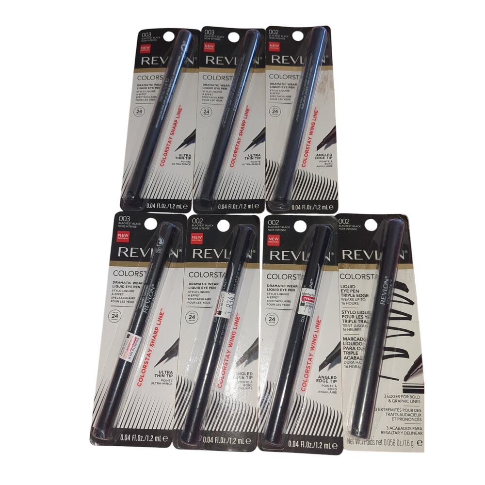 7 #003 Revlon colorstay blackest black liquid liner #112